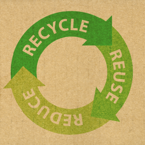 Recycle, reuse, reduce - green circular arrows